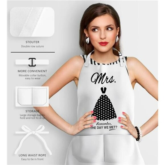 Mr and Mrs Aprons for Couples Gifts - Anniversary Bridal Shower Wedding Kitchen - Picture 4 of 8